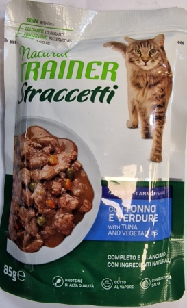 NATURAL TRAINER CAT STRACCETTI ADULT TONNO E VERDURE Gatti