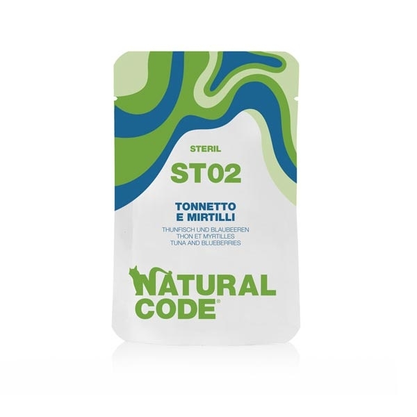 NATURAL CODE ST02 TONNETTO E MIRTILLI GATTI STERILIZZATI 