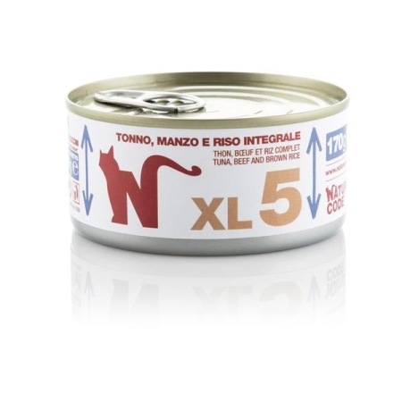 XL5 NATURAL CODE TONNO, MANZO E RISO INTEGRALE Gatti