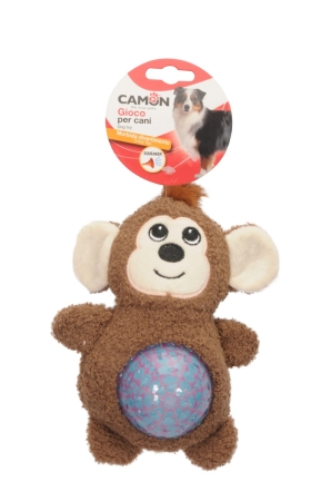 CAMON GIOCO CANE IN POLIESTERE CON SQUEAKER INSERTO IN TPR SCIMMIETTA Cani