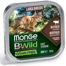MONGE CAT NATURAL SUPERPREMIUM BWILD LARGE BREEDS PATE' BUFALO CON ORTAGGI Gatti