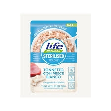 LIFE NATURAL STERILISED MOUSSE TONNETTO CON PESCE BIANCO Gatti