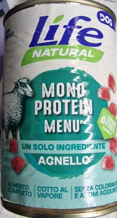 LIFE NATURAL DOG MONOPROTEIN MENU' AGNELLO Cani