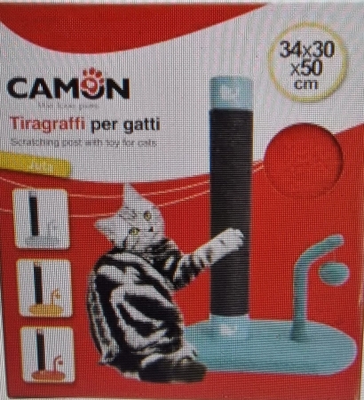 CAMON TIRAGRAFFI COLORATO A COLONNA, CORDA IN JUTA CON GIOCO ROSSO Gatti