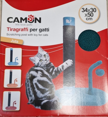 CAMON TIRAGRAFFI COLORATO A COLONNA, CORDA IN JUTA CON GIOCO VERDE Gatti