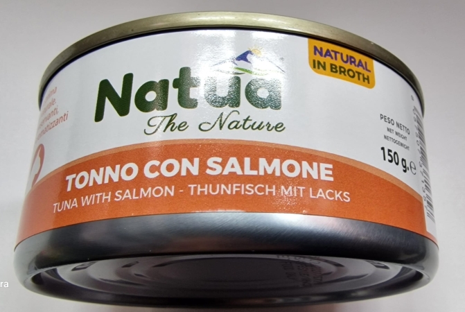 NATUA CAT NATURAL IN BROTH TONNO CON SALMONE Gatti