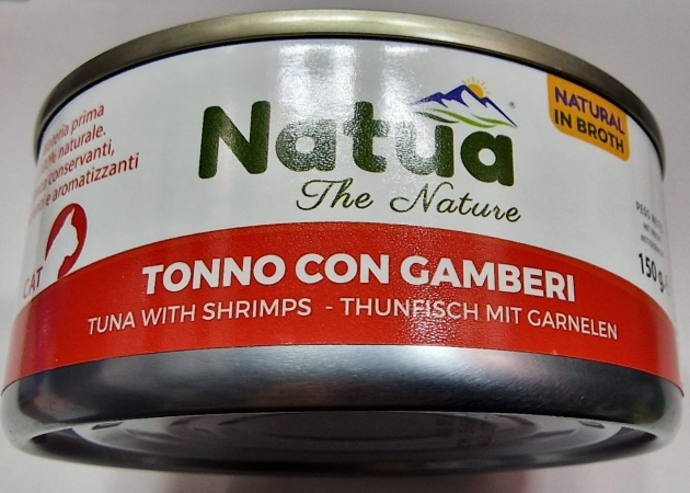 NATUA CAT NATURAL IN  BROTH TONNO CON GAMBERI Gatti