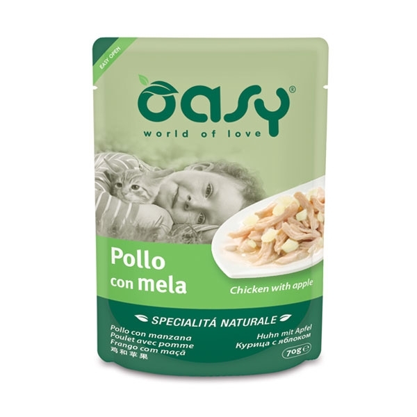 OASY WET CAT SPECIALITA' NATURALI POLLO CON MELA 