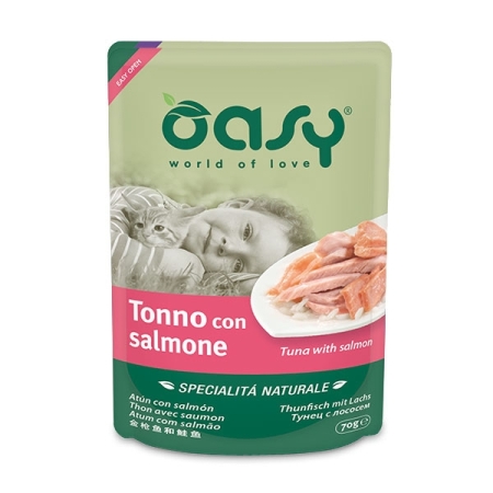 OASY WET CAT SPECIALITA' NATURALI TONNO CON SALMONE Gatti