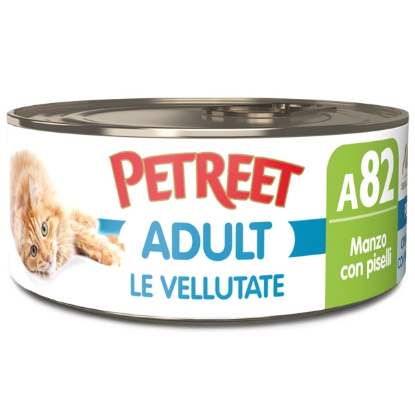 PETREET NATURA  ADULT LE VELLUTATE MANZO CON PISELLI A 82 