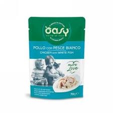 OASY WET CAT MORE LOVE POLLO CON PESCE BIANCO 