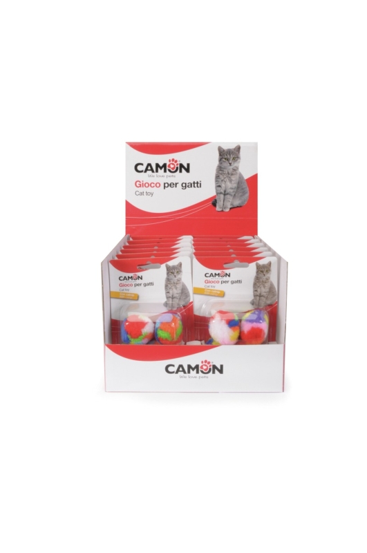 CAMON GIOCO PER GATTI MIX PALLINE COLORATE IN POLIESTERE CON CATNIP 