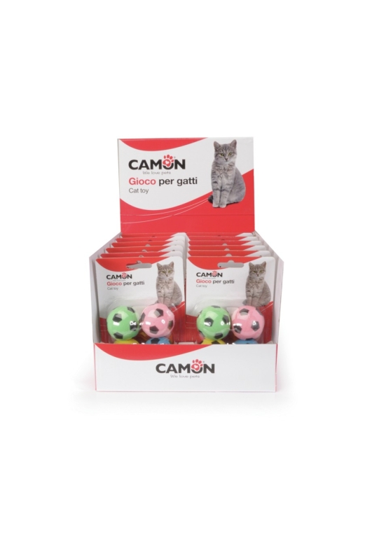 CAMON GIOCO PER GATTI MIX PALLINE DA CALCIO COLORATE IN LATEX 