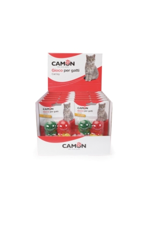 CAMON GIOCO PER GATTI POLIESTERE CON CATNIP MIX PALLINE PON PON COLORATE Gatti