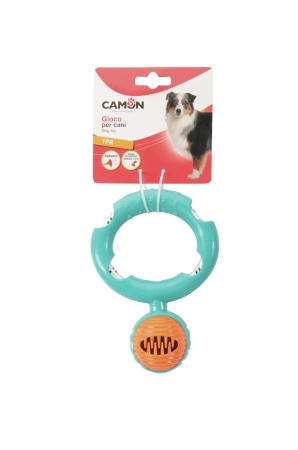 CAMON GIOCO PER CANI GIOCO CON MANIGLIA IN TPR CON CORDA, SPARGIRICOMPENSE E SQUEAKER Cani
