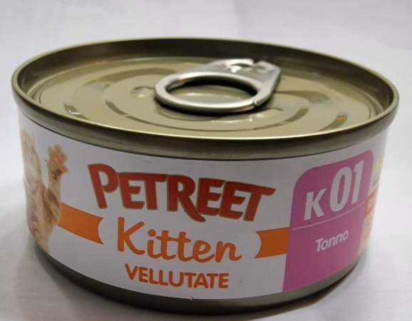 PETREET NATURA LE VELLUTATE KITTEN K01 TONNO Gatti