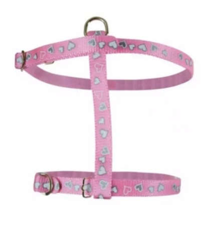 PETTORINA IN NYLON A FORMA DI CUORE PER GATTI ROSA Gatti
