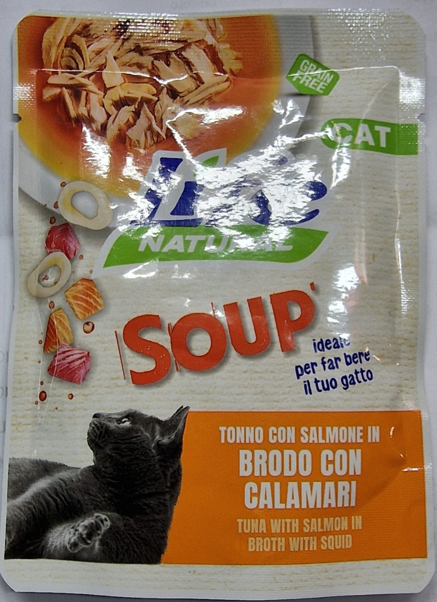 LIFE PET CARE LIFE CAT NATURAL TONNO CON SALMONE IN BRODO CON CALAMARI SOUP' 