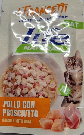 LIFE PET CARE LIFE CAT NATURAL I TRANCETTI POLLO CON PROSCIUTTO Gatti