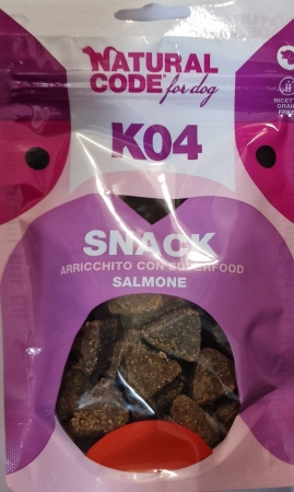 NATURAL CODE CANE K04 SNACK ARRICCHITO CON SUPERFOOD SALMONE Cani