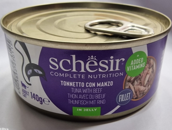 SCHESIR COMPLETE NUTRITION PER GATTI ADULTI FILETTI IN GELATINA TONNETTO CON MANZO Gatti