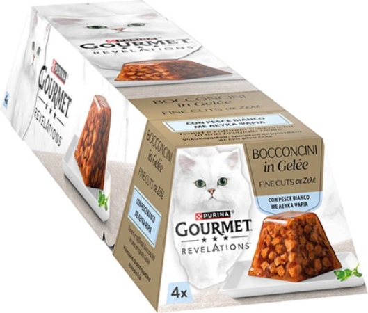 NESTLE' PURINA GOURMET REVELATIONS BOCCONCINI IN JELLY CON PESCE BIANCO Gatti
