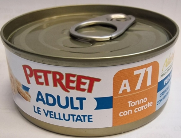 PETREET NATURA LE VELLUTATE TONNO CON CAROTE A71 Gatti