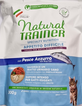 NATURAL TRAINER ADULT ANCHE STERILISED APPETITO DIFFICILE CON PESCE AZZURRO Gatti