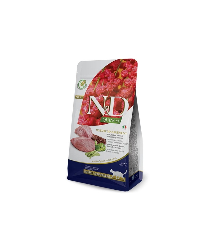 FARMINA N&D QUINOA GATTO WEIGHT MANAGEMENT AGNELLO BROCCOLI E ASPARAGI 