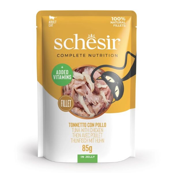 SCHESIR COMPLETE NUTRITION GATTI ADULTI FILETTI TONNETTO CON POLLO IN JELLY 