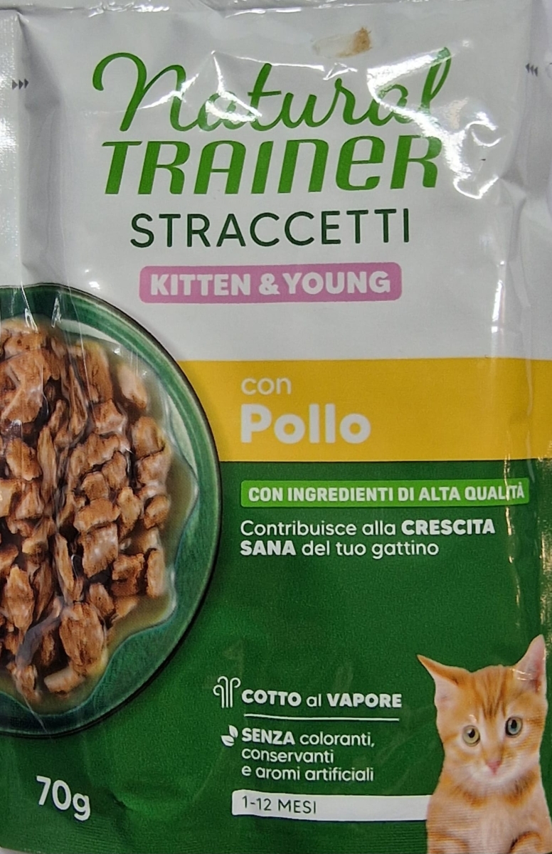 NATUARAL TRAINER STRACCETTI KITTEN &YOUNG CON POLLO 