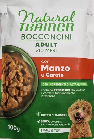 NATURAL TRAINER BOCCONCINI ADULT >10 MESI SMALL & TOY CON MANZO E CAROTE Cani