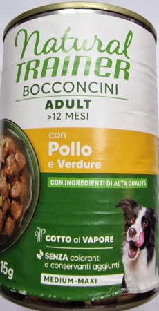 NATURAL TRAINER ADULT BOCCONCINI >12 MESI MEDIUM-MAXI CON POLLO E VERDURE Cani