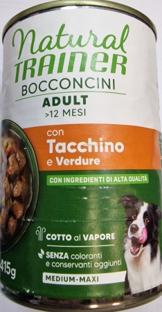 NATURAL TRAINER ADULT BOCCONCINI >12 MESI MEDIUM-MAXI CON TACCHINO E VERDURE Cani