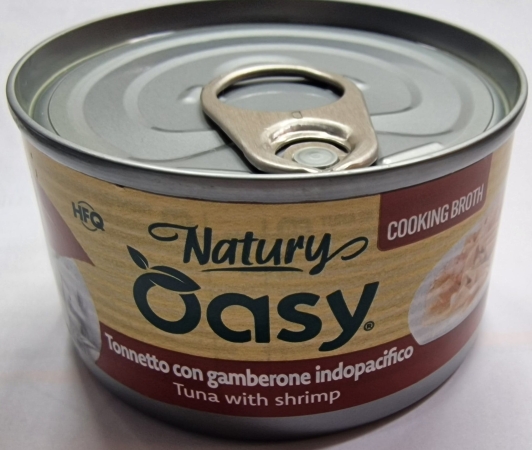 OASY WET CAT NATURY IN BRODO DI COTTURA TONNETTO CON GAMBERONE INDOPACIFICO Gatti
