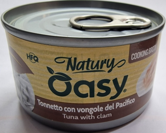 OASY WET CAT NATURY IN BRODO DI COTTURA TONNETTO CON VONGOLE DEL PACIFICO Gatti