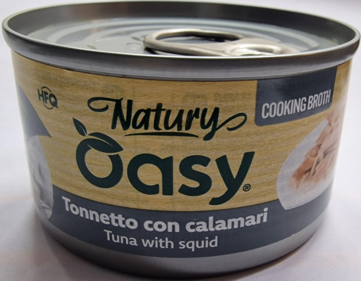 OASY WET CAT NATURY IN BRODO DI COTTURA TONNETTO CON CALAMARI 