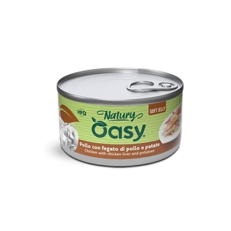 OASY WET CAT NATURY SOFT JELLY POLLO CON FEGATO DI POLLO E PATATE Gatti