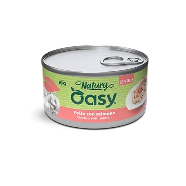 OASY WET CAT NATURY SOFT JELLY POLLO CON SALMONE 