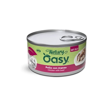 OASY WET CAT NATURY SOFT JELLY POLLO CON MANZO Gatti