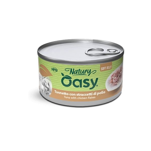 OASY WET CAT NATURY SOFT JELLY TONNETTO CON STRACCETTI DI POLLO 