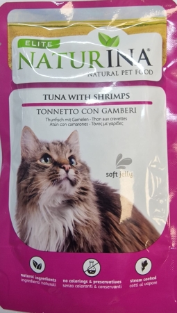 ELITE NATURINA NATURAL PET FOOD TONNETTO CON GAMBERI SOFT JELLY Gatti