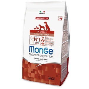 MONGE NATURAL SUPERPREMIUM ALL BREEDS PUPPY & JUNIOR AGNELLO E RISO Cani