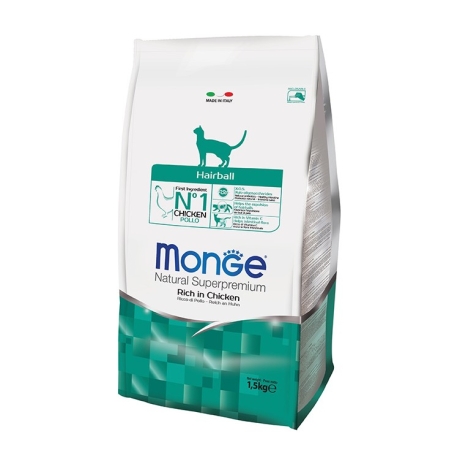 MONGE NATURAL SUPERPREMIUM HAIRBALL RICCO IN POLLO Gatti