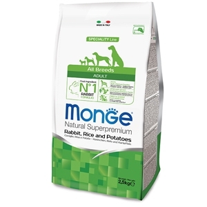 MONGE NATURAL SUPERPREMIUM ALL BREEDS ADULT CONIGLIO RISO E PATATE Cani