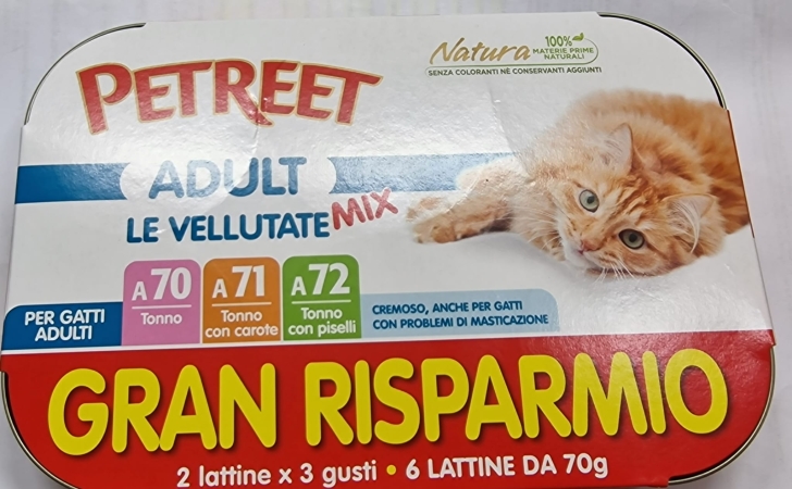 PETREET NATURA ADULT LE VELLUTATE MIX GR 70 Gatti