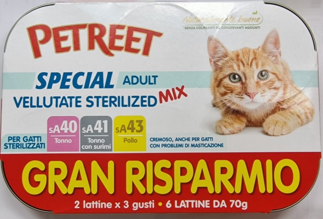 PETREET NATURA ADULT LE VELLUTATE MIX GR 70 Gatti