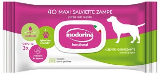 INODORINA SALVIETTA FUNZIONALE SPECIFICA PER ZAMPE CON AGENTE IGIENIZZANTE Cani
