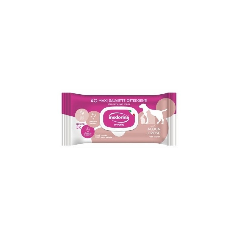 INODORINA SALVIETTE EVERYDAY DETERGENTI ALL'ACQUA DI ROSE 