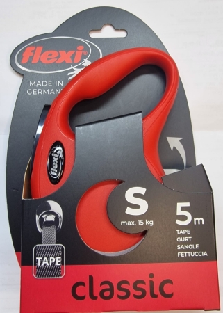 FLEXI CLASSIC COMPACT S FETTUCCIA 5 MT ROSSO Cani
